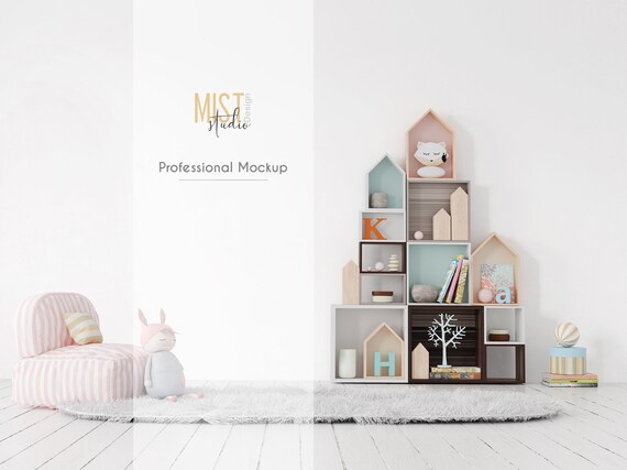 Download Interior Mockup Kids Room 06 Psd Frame Mockup White Wall Etsy PSD Mockup Templates