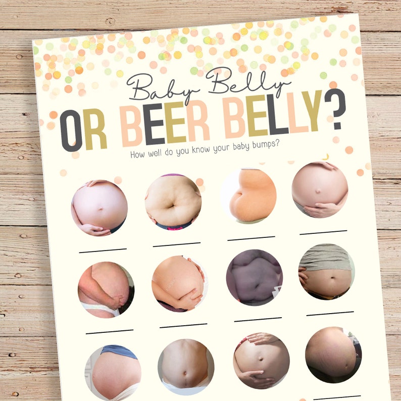 Boobs or Butts Game Printable Baby Shower Games Baby belly | Etsy