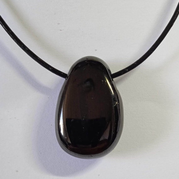You Buy Here a Jet / Gagat Pendant in Drop Form and Quwer Etsy