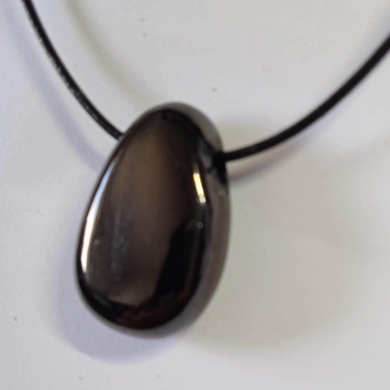 You Buy Here a Jet / Gagat Pendant in Drop Form and Quwer Etsy