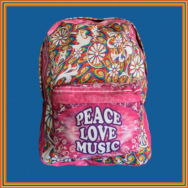 Back Pack: "Woodstock" Peace, Love and Music! This Back Pack design is a homage to celebrate the Memories and Music of Woodstock!