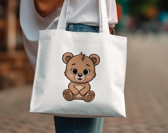 Baby Bear Clipart, Nursery Woodland PNG (Digital Download)