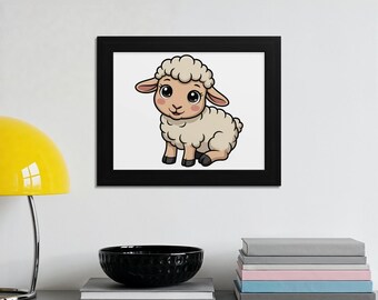 Imágenes prediseñadas de ovejitas bebés, animales de granja para guardería (PNG)