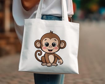 Baby Monkey Clipart, Jungle Safari Nursery Art (PNG, PDF)