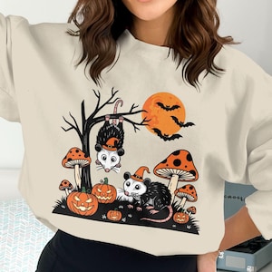 Halloween Opossum PNG, Witch Opossum Clipart, Cute Spooky Possum Design, Digital Download for Shirts Mugs Decals, Sublimation PNG