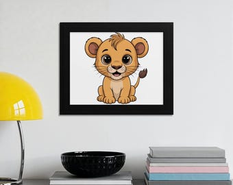 Baby Lion Clipart, Jungle Safari Nursery Art (PNG, PDF)