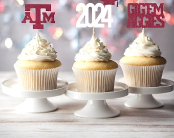 A&M, AM Graduation, Aggies, 2024 Graduation Cupcake Toppers, Cupcake Toppers, Graduation Cupcake Toppers,