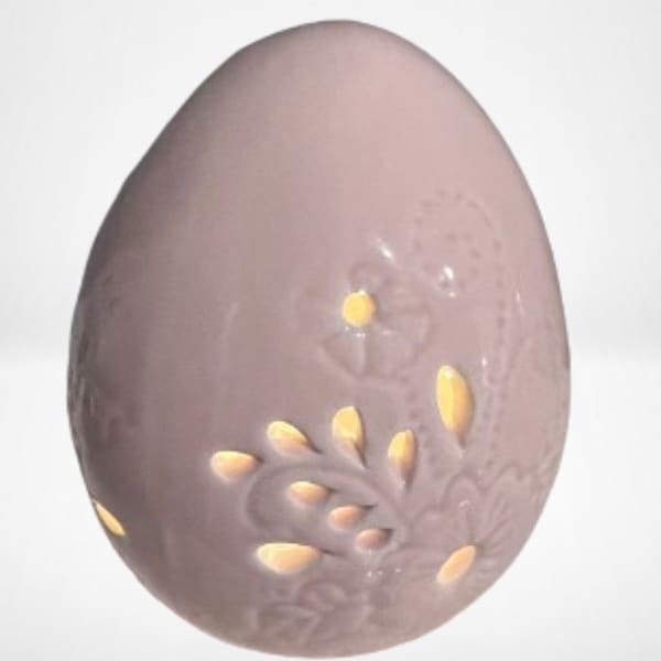 Easter Led Light Up Ceramic Egg, Ceramic Egg, Light Up Egg. Easter Egg