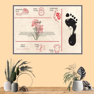 Individuelle Illustration, personalisiertes Foto, personalisiertes Portrait, Geburtsblumen, Sternzeichen, meilensteine, fußabdruck