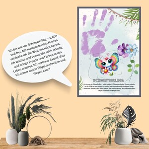 Handabdruck-Geschenk | Krafttier | Tier Kinderzimmer I Fingerabdruck-Krafttier | Handabdruck-Porträt I Tier I Affirmation I Pdf Download Diy