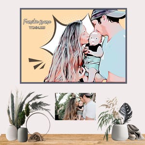 Benutzerdefiniertes Familienportrait, Cartoonportrait, verschiedene Designs, Familienillustration, Portrait vom Foto, Handabdruck Familie
