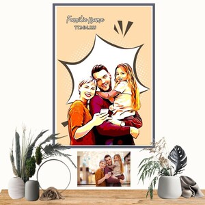 Benutzerdefiniertes Familienportrait, Cartoonportrait, verschiedene Designs, Familienillustration, Portrait vom Foto, Handabdruck Familie