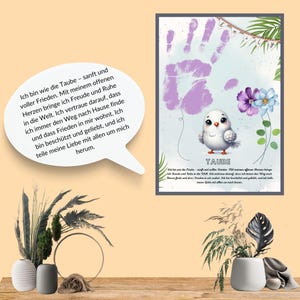 Handabdruck-Geschenk | Krafttier | Tier Kinderzimmer I Fingerabdruck-Krafttier | Handabdruck-Porträt I Tier I Affirmation I Pdf Download Diy