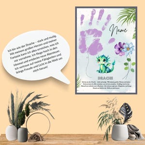 Handabdruck-Geschenk | Krafttier | Tier Kinderzimmer I Fingerabdruck-Krafttier | Handabdruck-Porträt I Tier I Affirmation I Pdf Download Diy