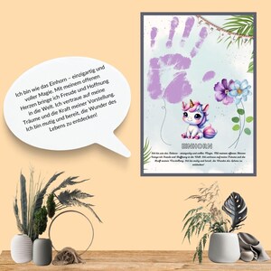 Handabdruck-Geschenk | Krafttier | Tier Kinderzimmer I Fingerabdruck-Krafttier | Handabdruck-Porträt I Tier I Affirmation I Pdf Download Diy