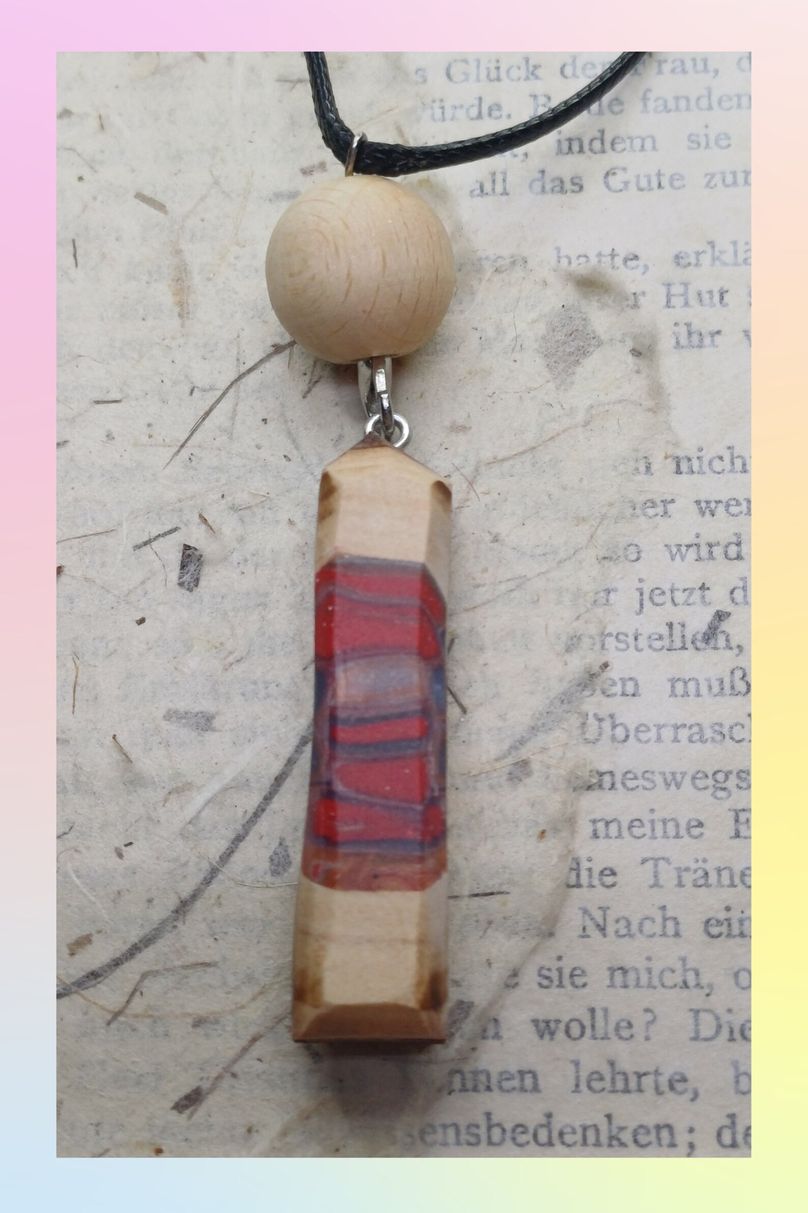 Rot-Holz Streifen