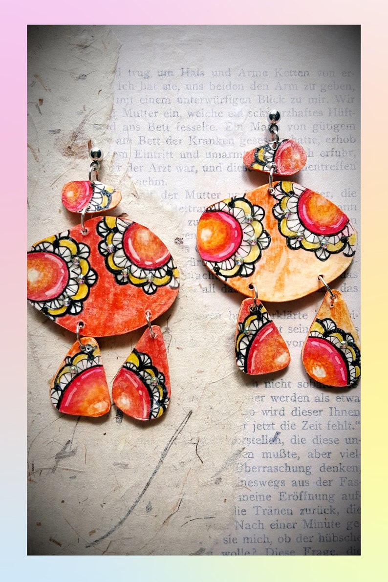 Bunte Mandala-Ohrringe im Boho-Stil!