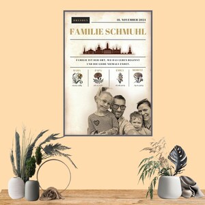 Individuelle Illustration, personalisiertes Foto, Krafttiere, Geburtsblumen, Sternzeichen, Tierkreiszeichen, Hochzeit, Meilensteine, Zeitung