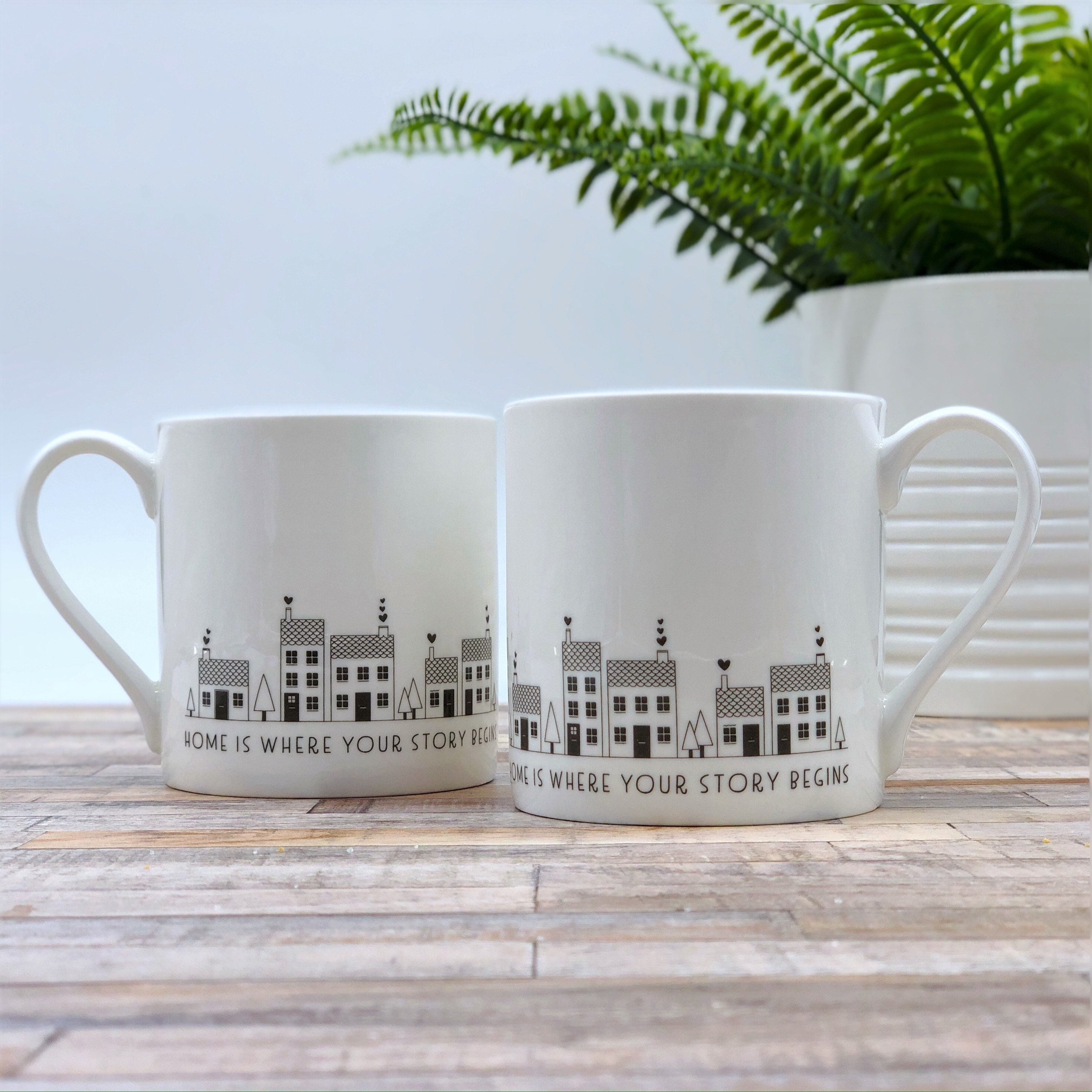 Bone china mugs set of 2 Gift for couples new home gift Etsy