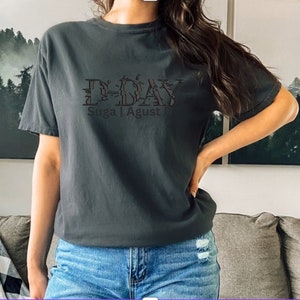 Agust D D-Day Embroidered Tshirt - Bts - Kpop - Bts Army - Bangtan - Bts Merch - Bts subtle merch - Bts shirt - Suga embroidered shirt
