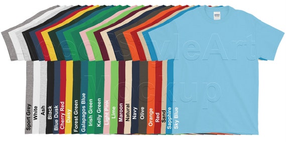Color Chart For Gildan 64000 T Shirt Template Digital Color Etsy