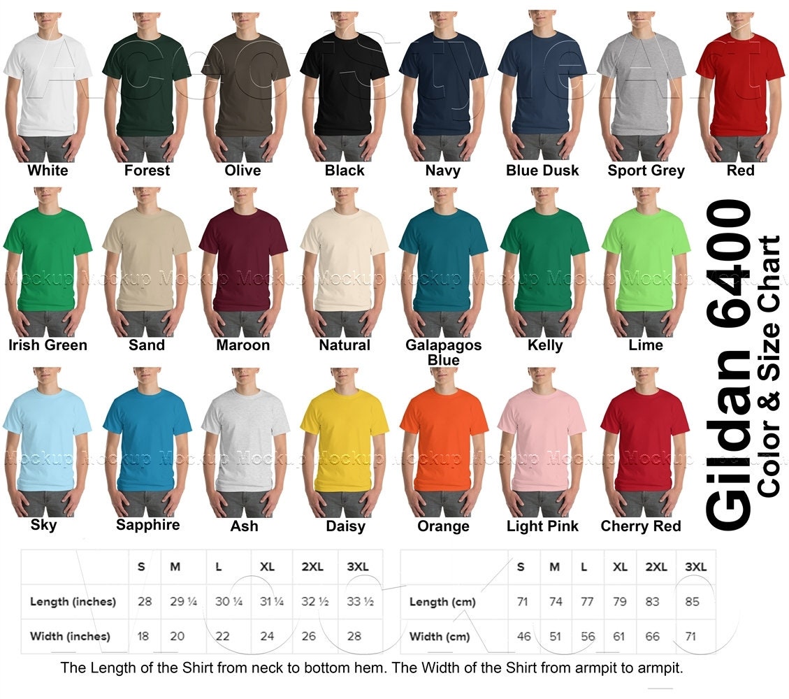 Color Chart For Gildan T Shirts