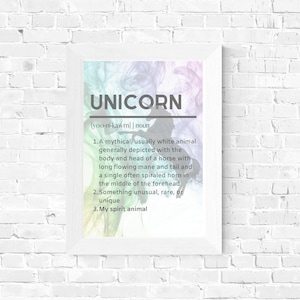 Unicorn Definition | Unicorn Print | Printable Wall Art | Unicorn Art | Home Decor | Digital Art  | Instant Download