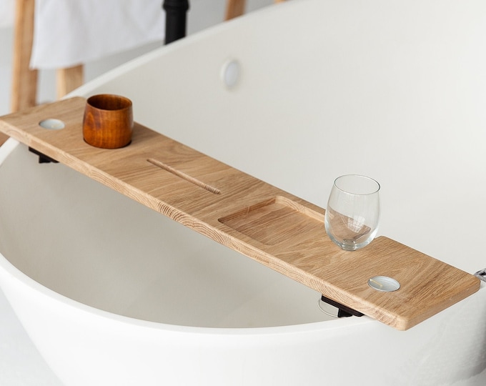 Bath Tray for Tub, Bath Caddy,  Bathtub Tray, Bathroom Tray, Book Holder, Wine Glass Holder,  Bath Tub Caddy, wood tub tray, Bath room decor