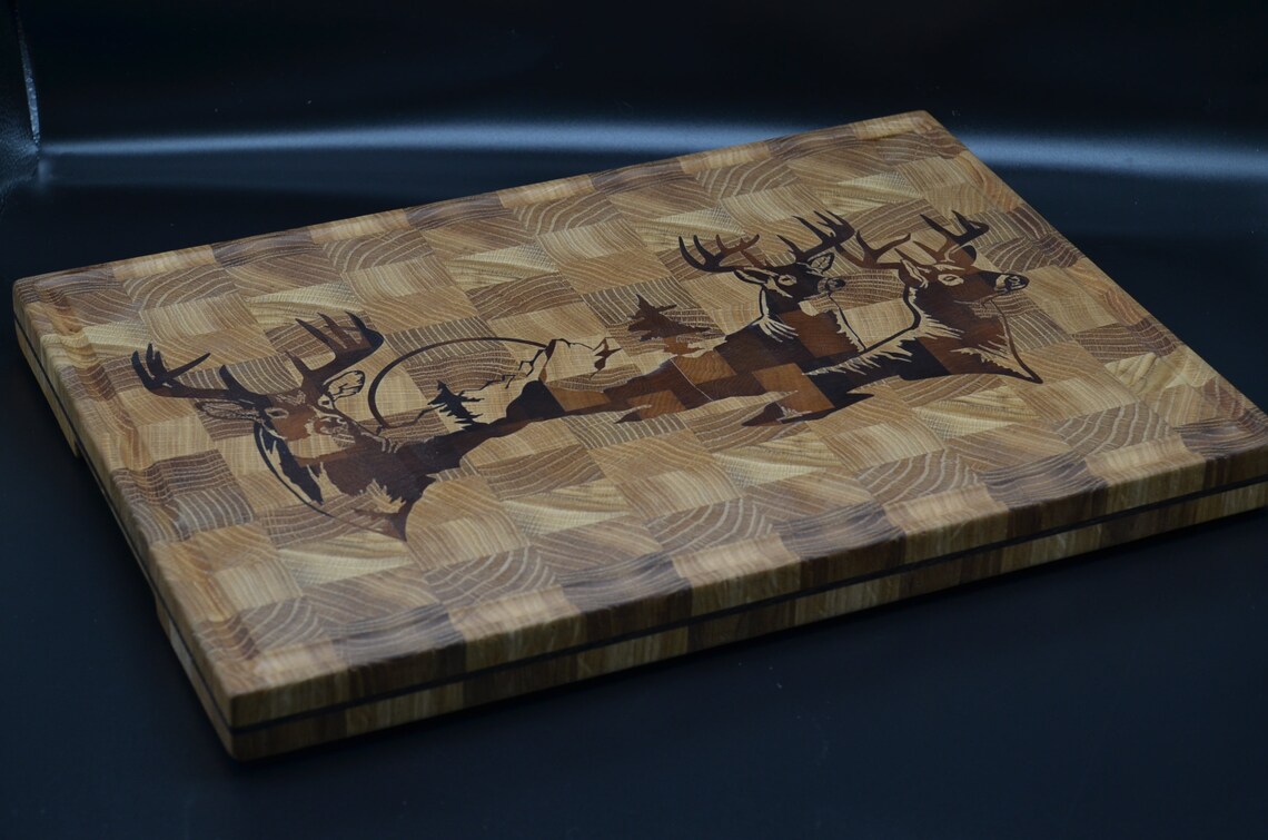 Deer Cutting Board End cutting Board Large endgrain Etsy