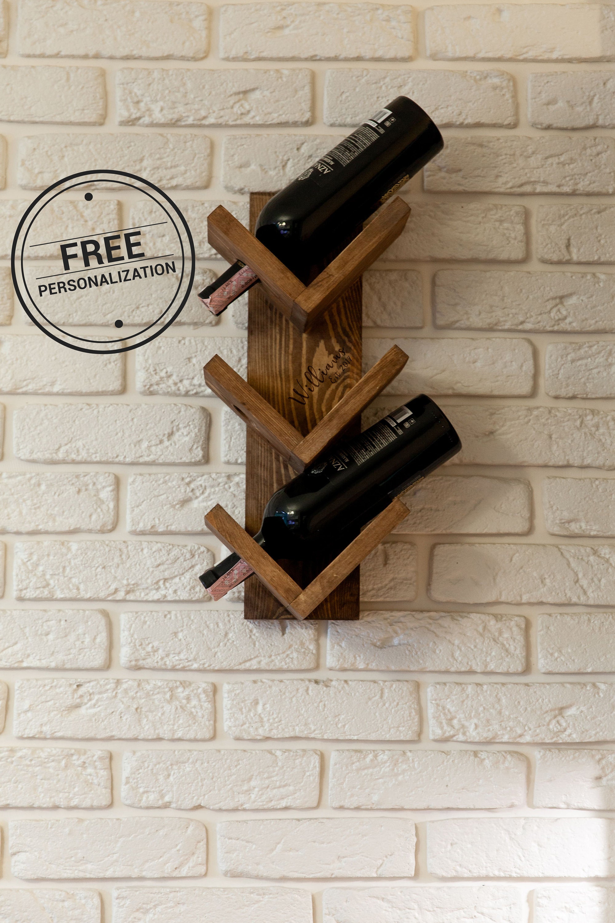 Corner wine rack Rustic wood wine rack Wine rack floating Etsy