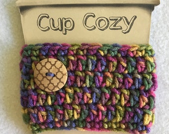 Crocheted Cup Cozy - Reusable Coffee Cozy - Appreciation Gift- Crochet Coffee Tumbler Sleeve - Handmade Coffee Cup Cozy