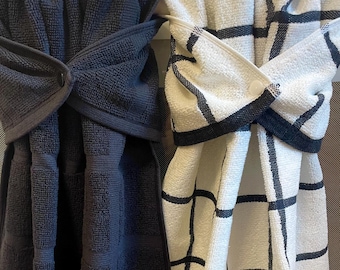 Stay Put Kitchen Hanging Towel- Hanging Hand Towel -Bathroom Towel- Black Print Towels- Snappy Towels-Tea Towel- Housewarming Gift