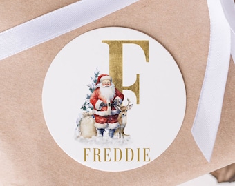 Personalised Christmas Stickers, 24 Santa North Pole Delivery Gift Tag Labels,