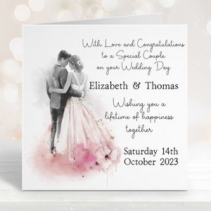 Personalised Wedding Card | Congratulations on Your Wedding Day Card | Wedding Day Keepsake Gift