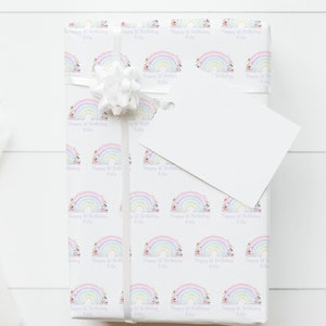 Birthday Wrapping Paper | Personalised A3 Birthday Gift Wrap for 1st Birthday | Small Present Gift Wrap Sheets