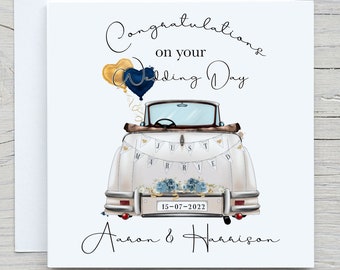 Personalised Wedding Card | Congratulations on Your Wedding Day Card | Wedding Day Keepsake Gift