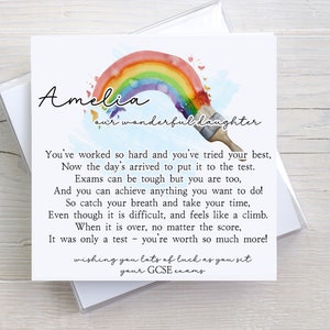 Personalised Good Luck in Your Exams Card for Gcses, A-levels, BTEC ...