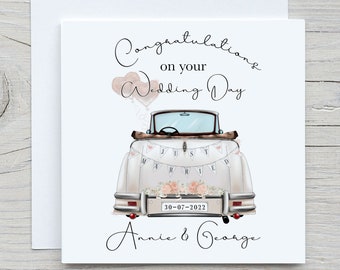 Personalised Wedding Card | Congratulations on Your Wedding Day Card | Wedding Day Keepsake Gift