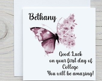 First Day At Secondary School Card |  First Day at College Card for Daughter, Granddaughter | Good Luck Card