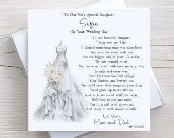 Personalised  Daughter on your Wedding Day Card
