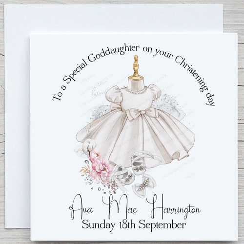 Personalised Christening Card Christening Card for Girls Etsy