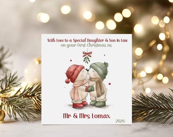 First Christmas as Mr & Mrs Card, Daughter and Son-in-Law, Sister Brother-in-Law, 1st Xmas Married