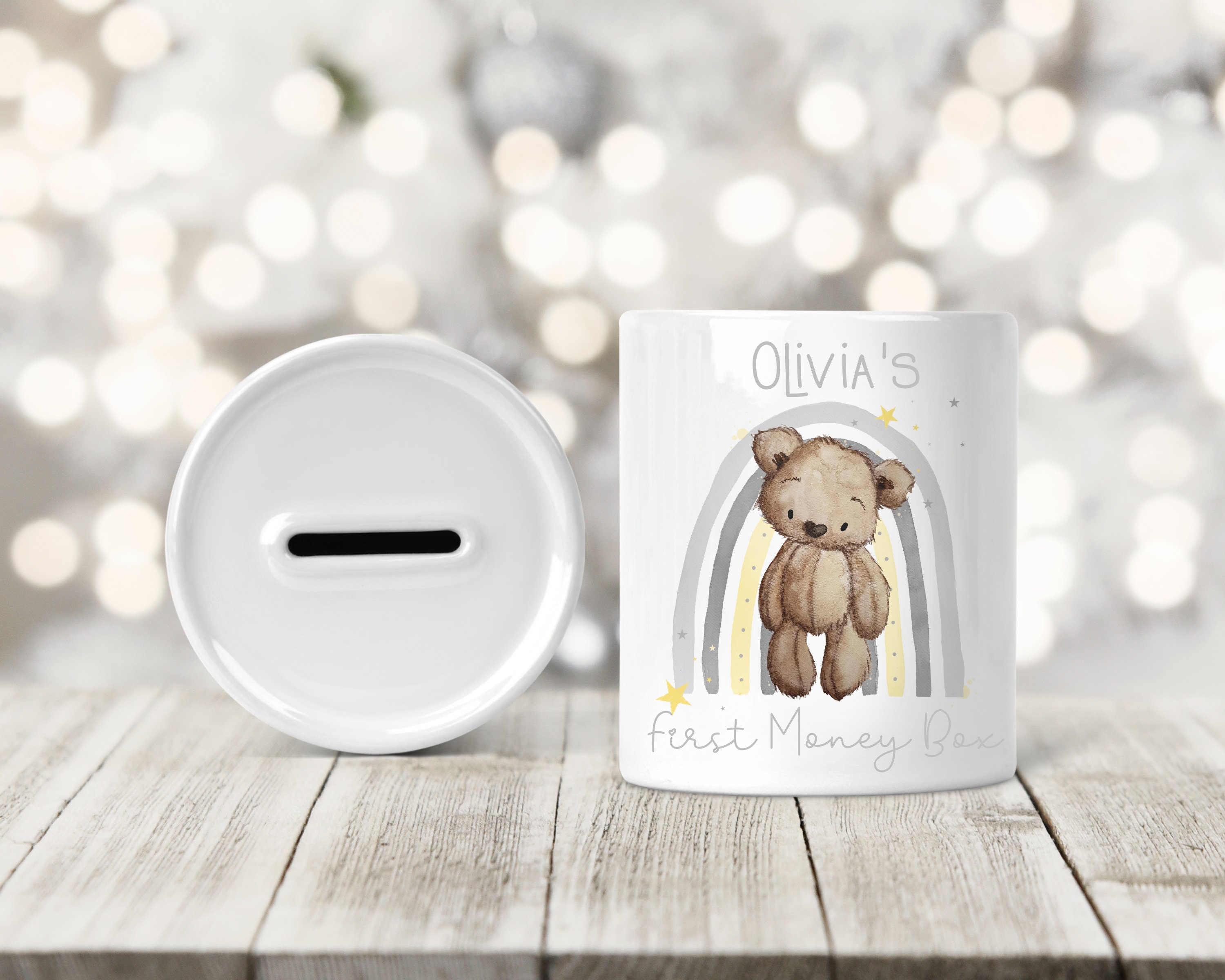 My First Money Box New Baby Personalised Newborn Baby Gift Etsy