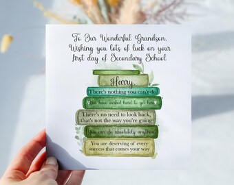 Personalised First Day Of Secondary School Card, Good Luck in Seniors Card