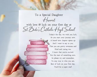 Personalised First Day of School Card, Good Luck in Secondary School