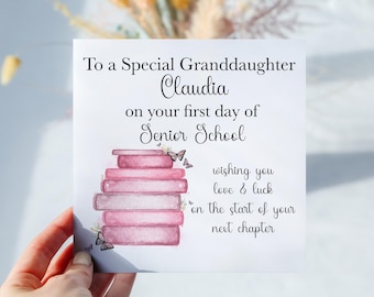 Personalised First Day of School Card, Good Luck in Secondary School
