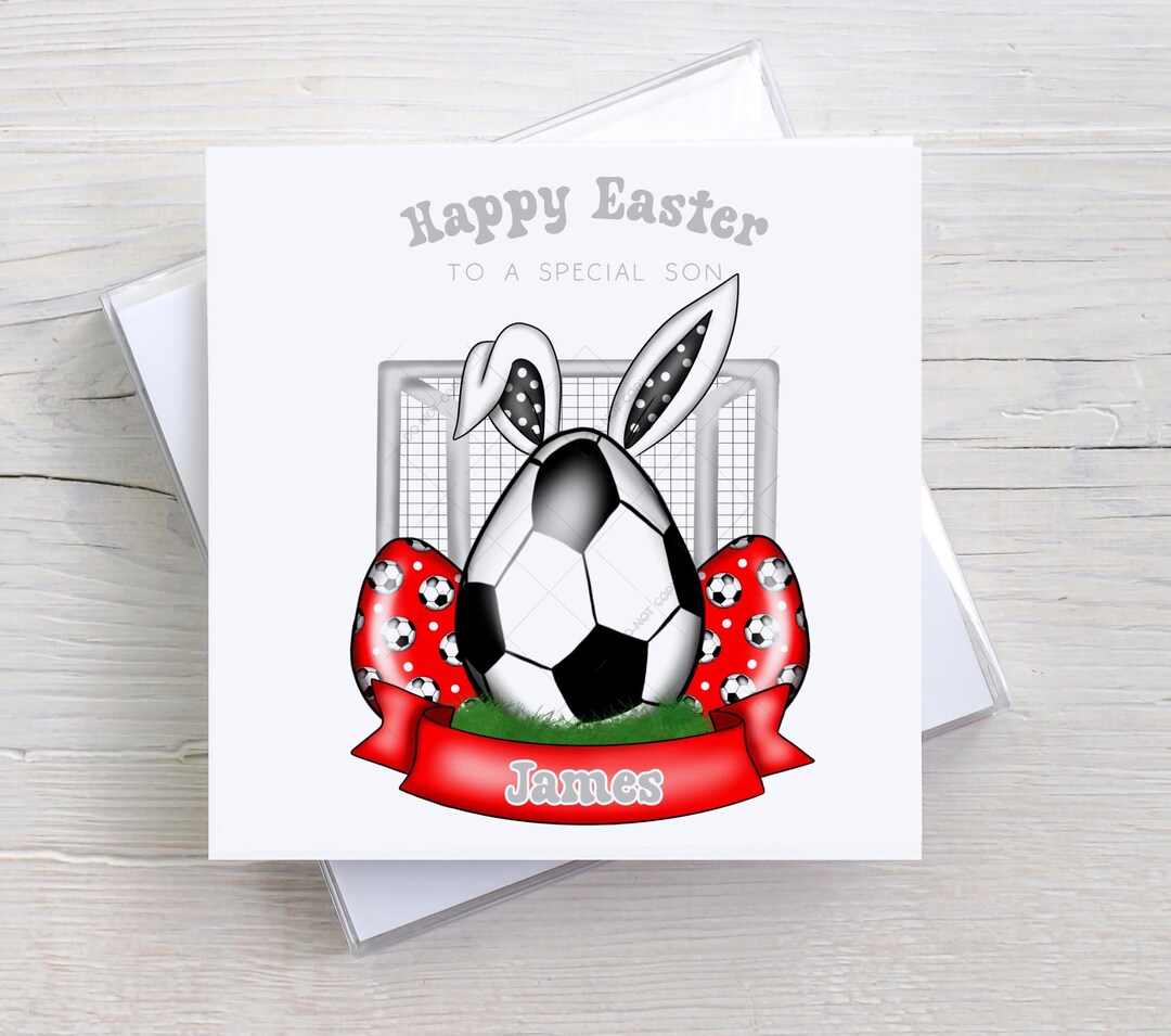 Happy Easter Card for Boys - Easter Football Card for Son, Grandson ...