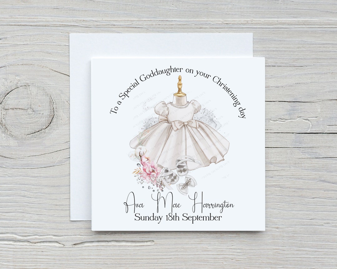 Personalised Christening Card for Girls | Christening Card for Daughter