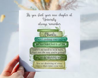 Personalised Off To University Card, Good Luck at Uni Gift for Daughter, Son, Grandson