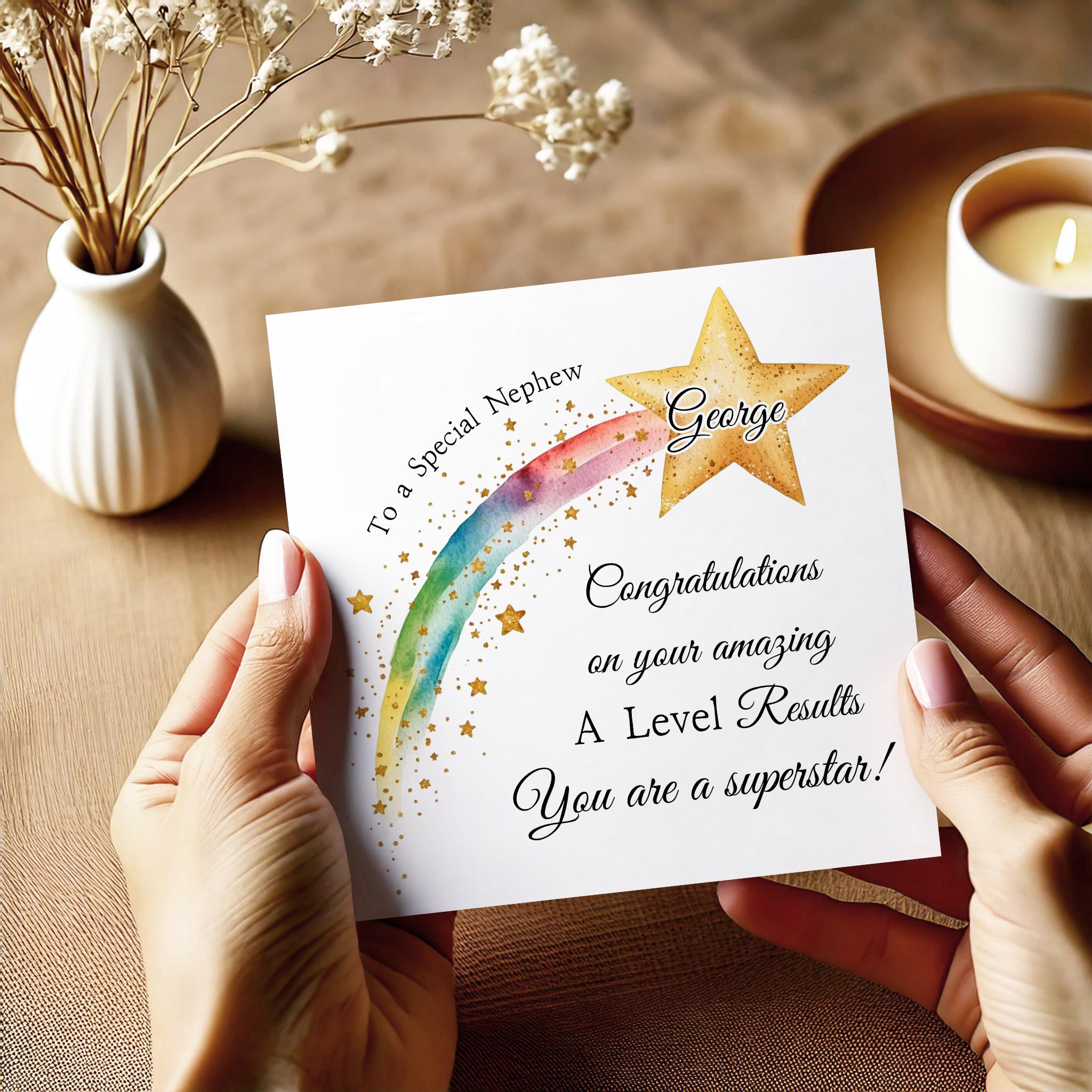 A Level Results Card, Congratulations on Your A Level Exams for ...